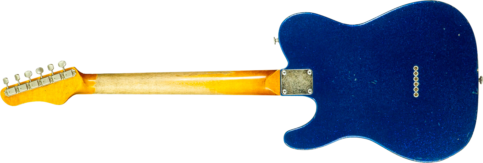 Haar Guitars Trad T 2s Lindy Fralin #43671 - Aged Sparkle Blue - Guitare Électrique Forme Tel - Variation 1