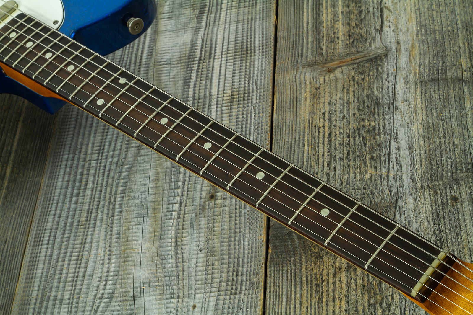 Haar Guitars Trad T 2s Lindy Fralin #43671 - Aged Sparkle Blue - Guitare Électrique Forme Tel - Variation 6