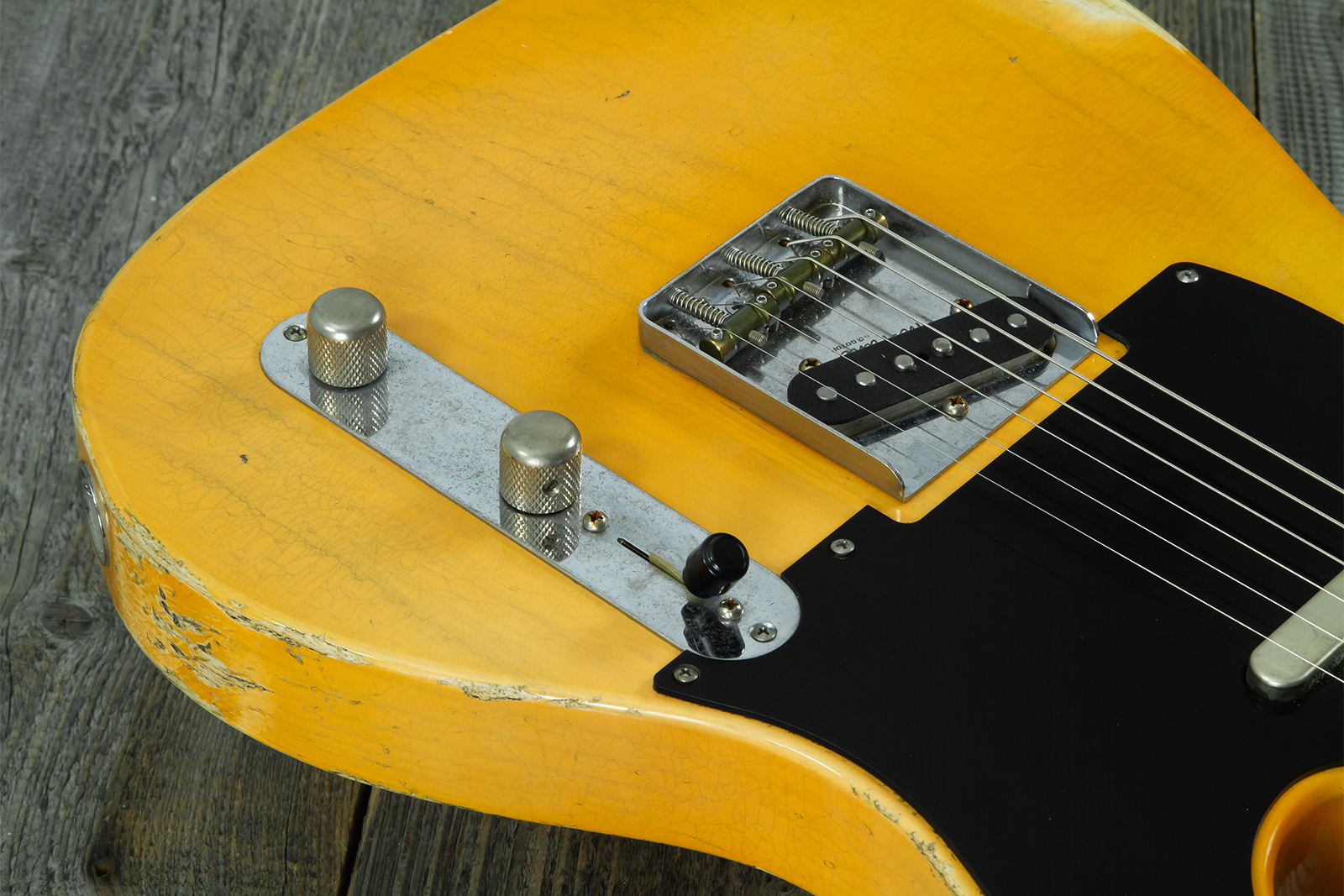 Haar Guitars Trad T 2s Lindy Fralin Mn #43672 - Aged Butterscotch - Guitare Électrique Forme Tel - Variation 4