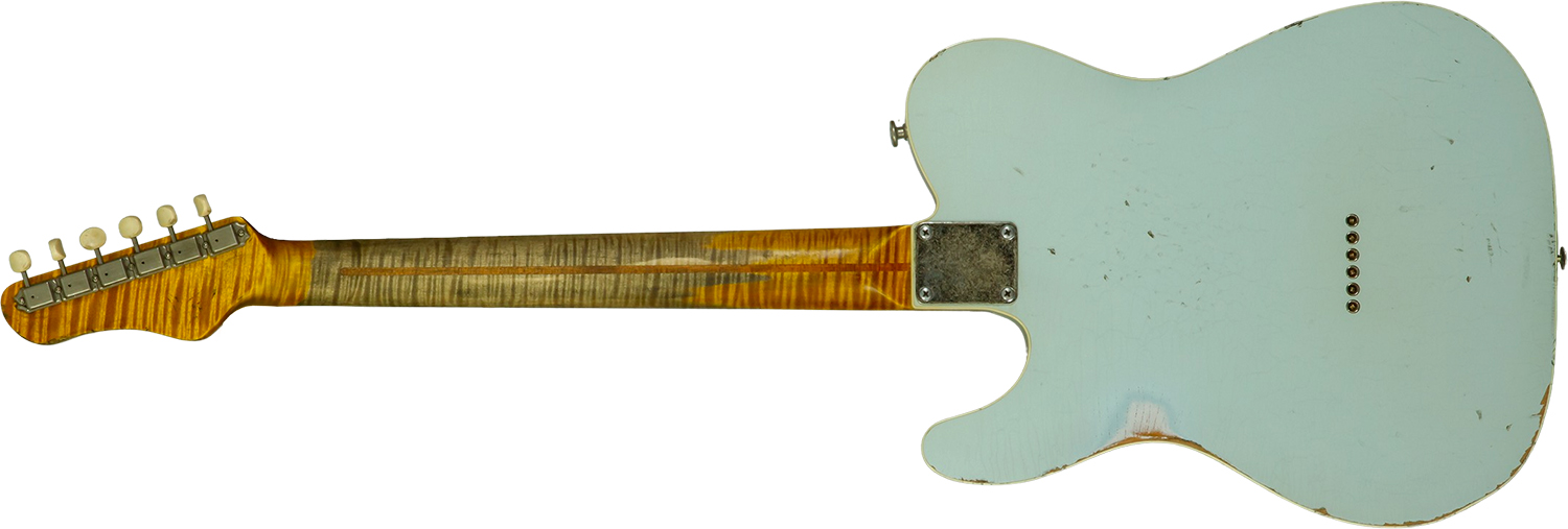 Haar Guitars Trad T  2s Lindy Fralin P90 #43675 - Aged Faded Sonic Blue - Guitare Électrique Forme Tel - Variation 2