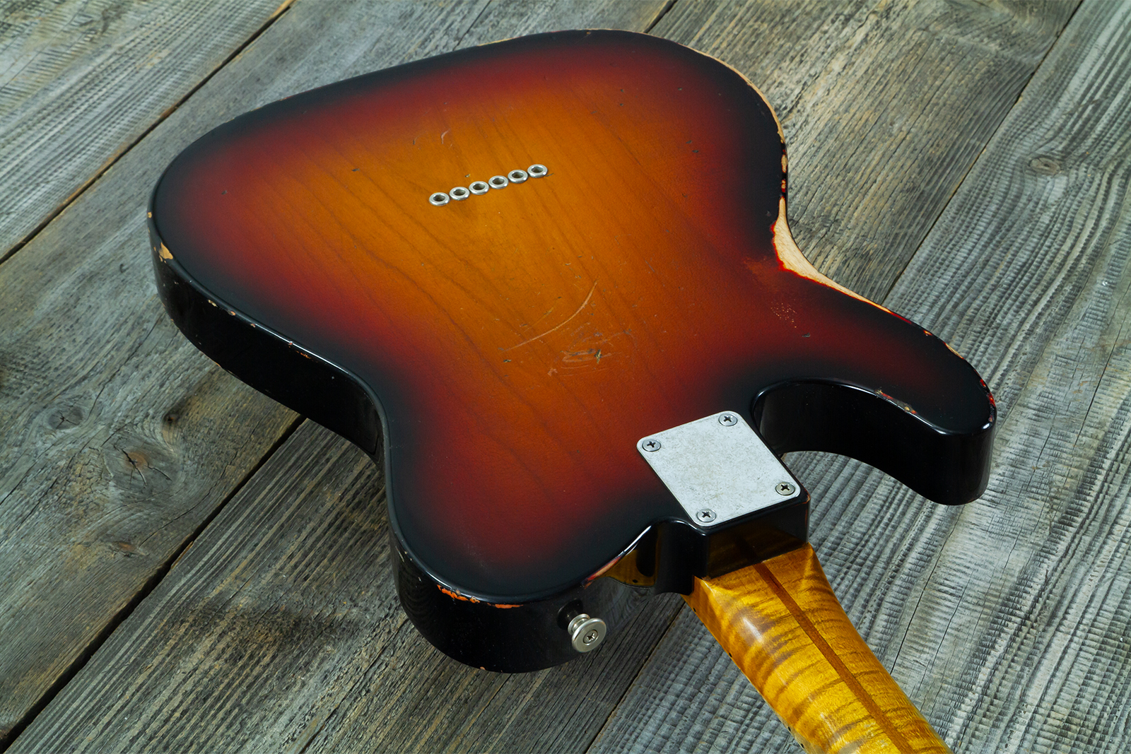 Haar Guitars Trad T 72 Sh Lindy Fralin Mn #43667 - Aged 3 Tone Sunburst - Guitare Électrique Forme Tel - Variation 9