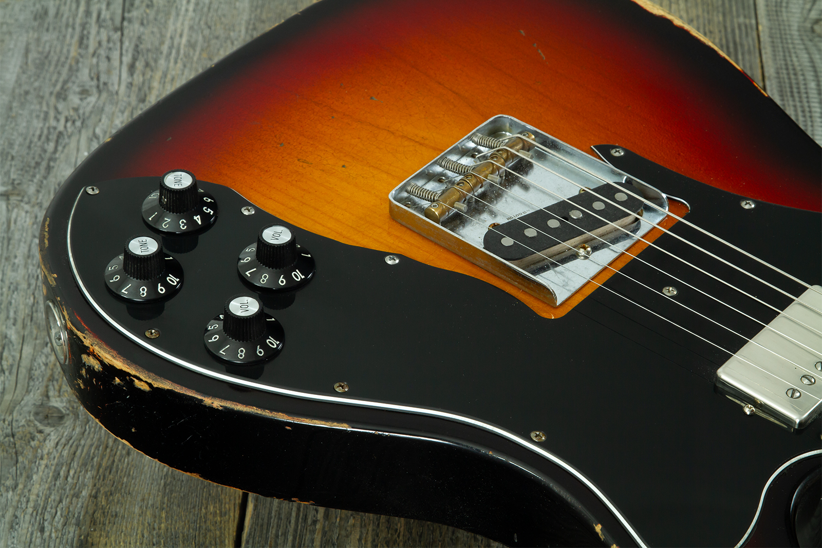 Haar Guitars Trad T 72 Sh Lindy Fralin Mn #43667 - Aged 3 Tone Sunburst - Guitare Électrique Forme Tel - Variation 4