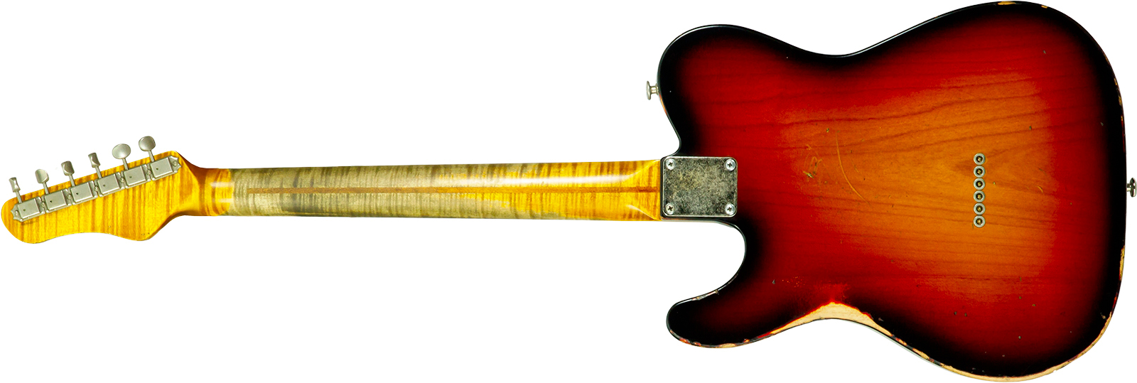 Haar Guitars Trad T 72 Sh Lindy Fralin Mn #43667 - Aged 3 Tone Sunburst - Guitare Électrique Forme Tel - Variation 8