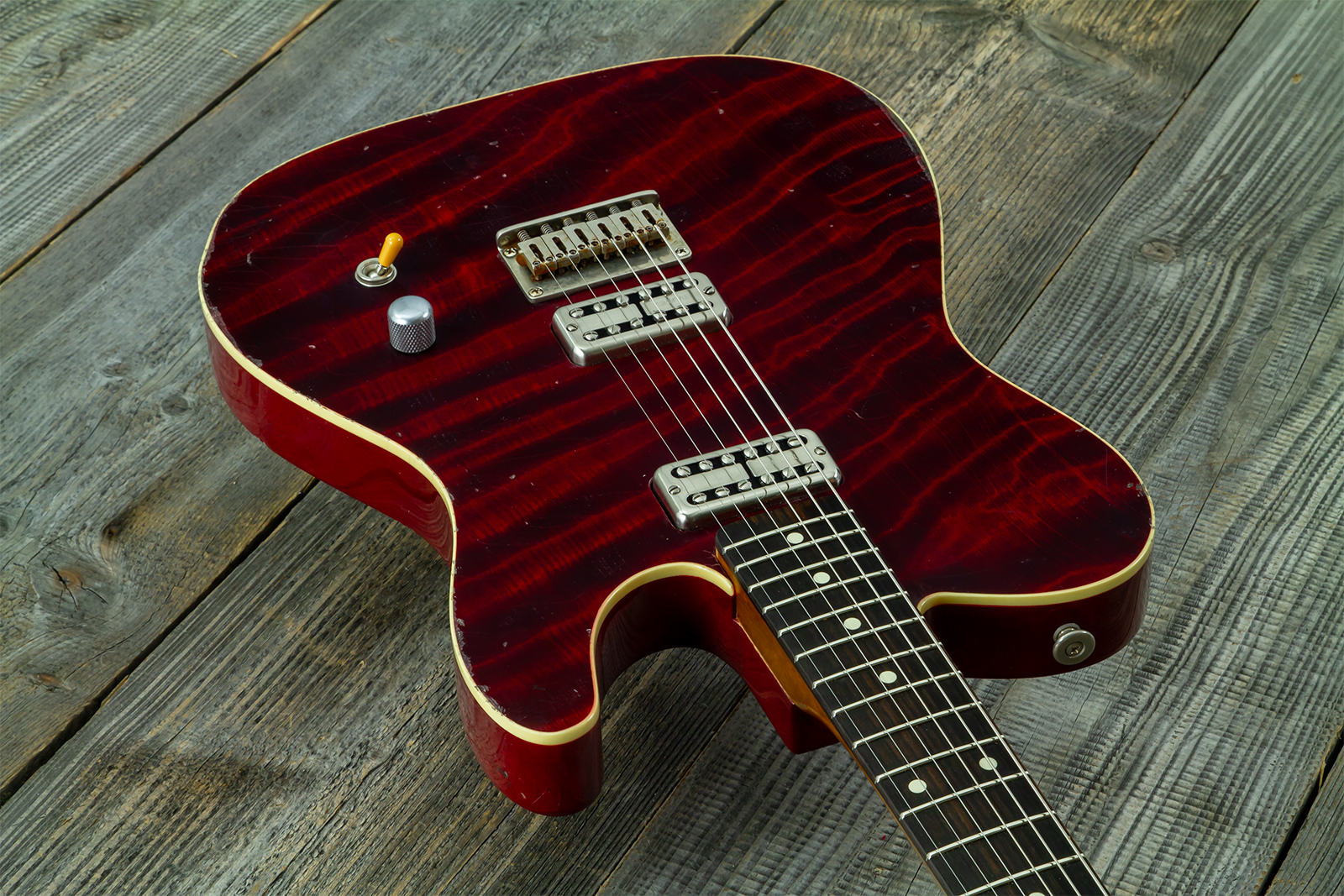 Haar Guitars Trad T Custom 2h Tv Jones Ht Rw #43524 - Aged Brown Natural - Guitare Électrique Forme Tel - Variation 2
