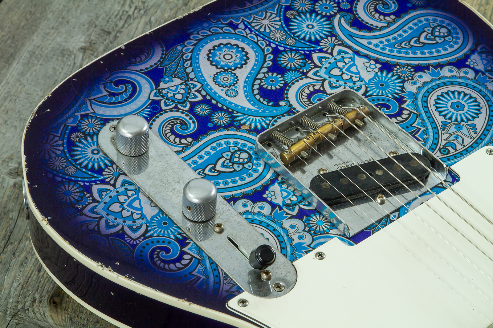Haar Guitars Trad T Custom 2s Kloppmann. Mn  #43518 - Blue Paisley - Guitare Électrique Forme Tel - Variation 3