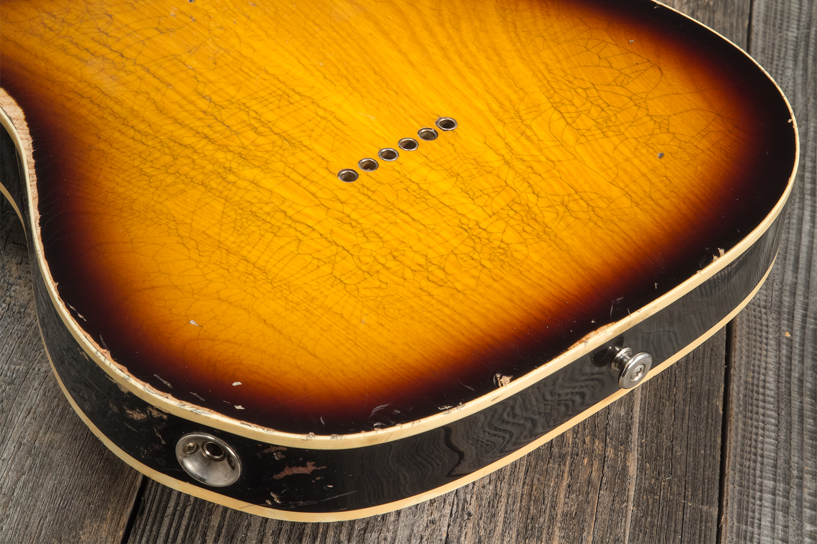 Haar Guitars Trad T Custom 2s Lindy Fralin Ht Rw #42267 - Aged 2-tone Tobacco - Guitare Électrique Forme Tel - Variation 8