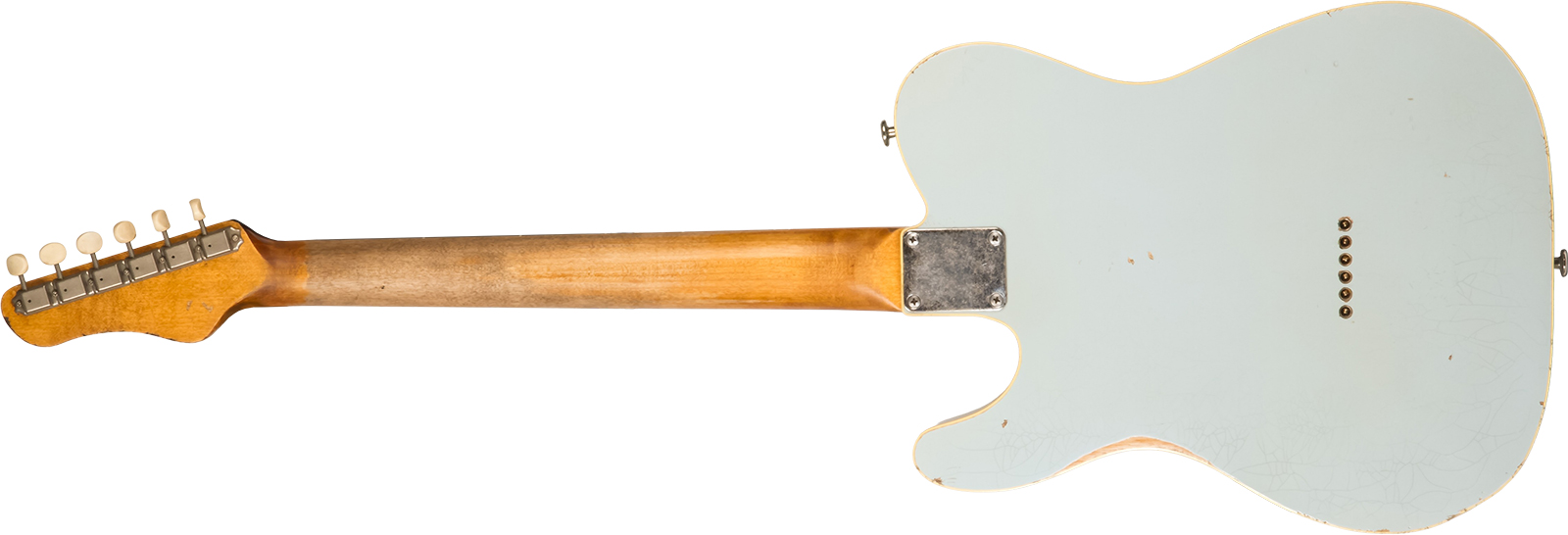 Haar Guitars Trad T Custom 2s Lindy Fralin Ht Rw #42268 - Aged Sonic Blue - Guitare Électrique Forme Tel - Variation 1