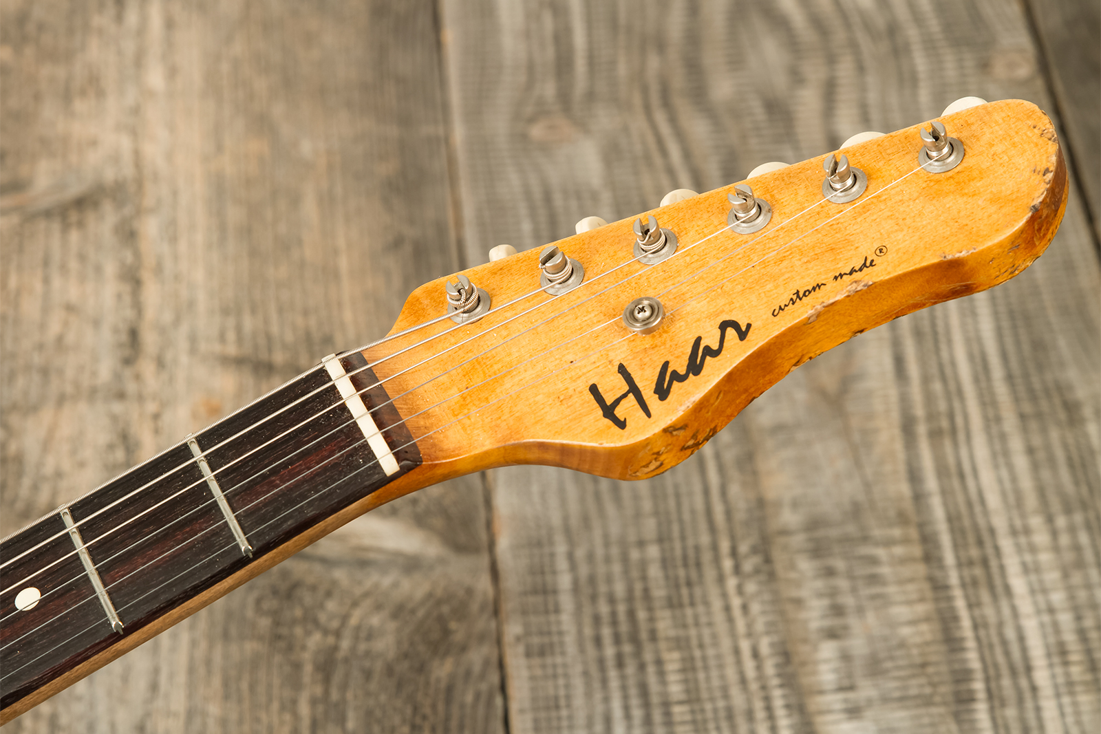 Haar Guitars Trad T Custom 2s Lindy Fralin Ht Rw #42268 - Aged Sonic Blue - Guitare Électrique Forme Tel - Variation 7