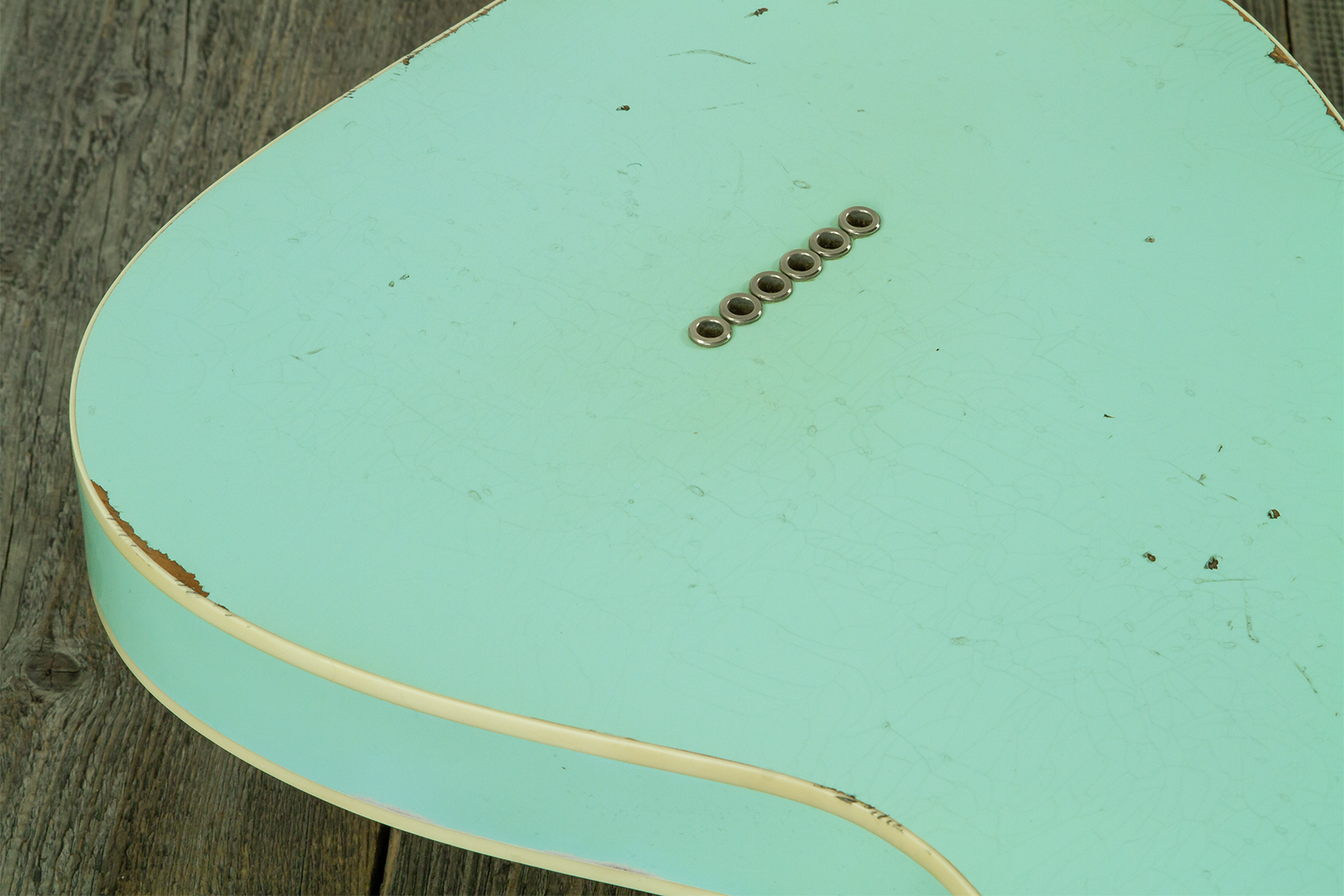 Haar Guitars Trad T Custom 2s Lindy Fralin Mn #43669 - Aged Surf Green - Guitare Électrique Forme Tel - Variation 10