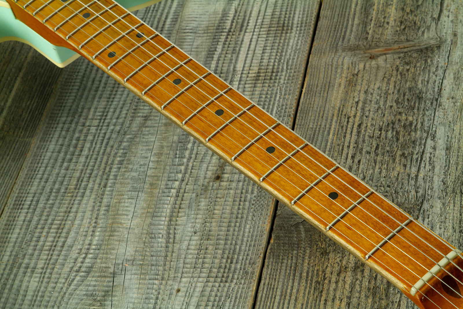 Haar Guitars Trad T Custom 2s Lindy Fralin Mn #43669 - Aged Surf Green - Guitare Électrique Forme Tel - Variation 5