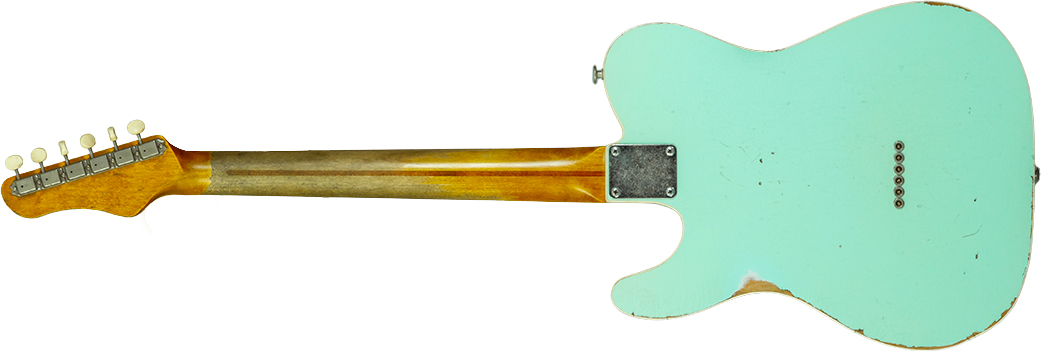 Haar Guitars Trad T Custom 2s Lindy Fralin Mn #43669 - Aged Surf Green - Guitare Électrique Forme Tel - Variation 7