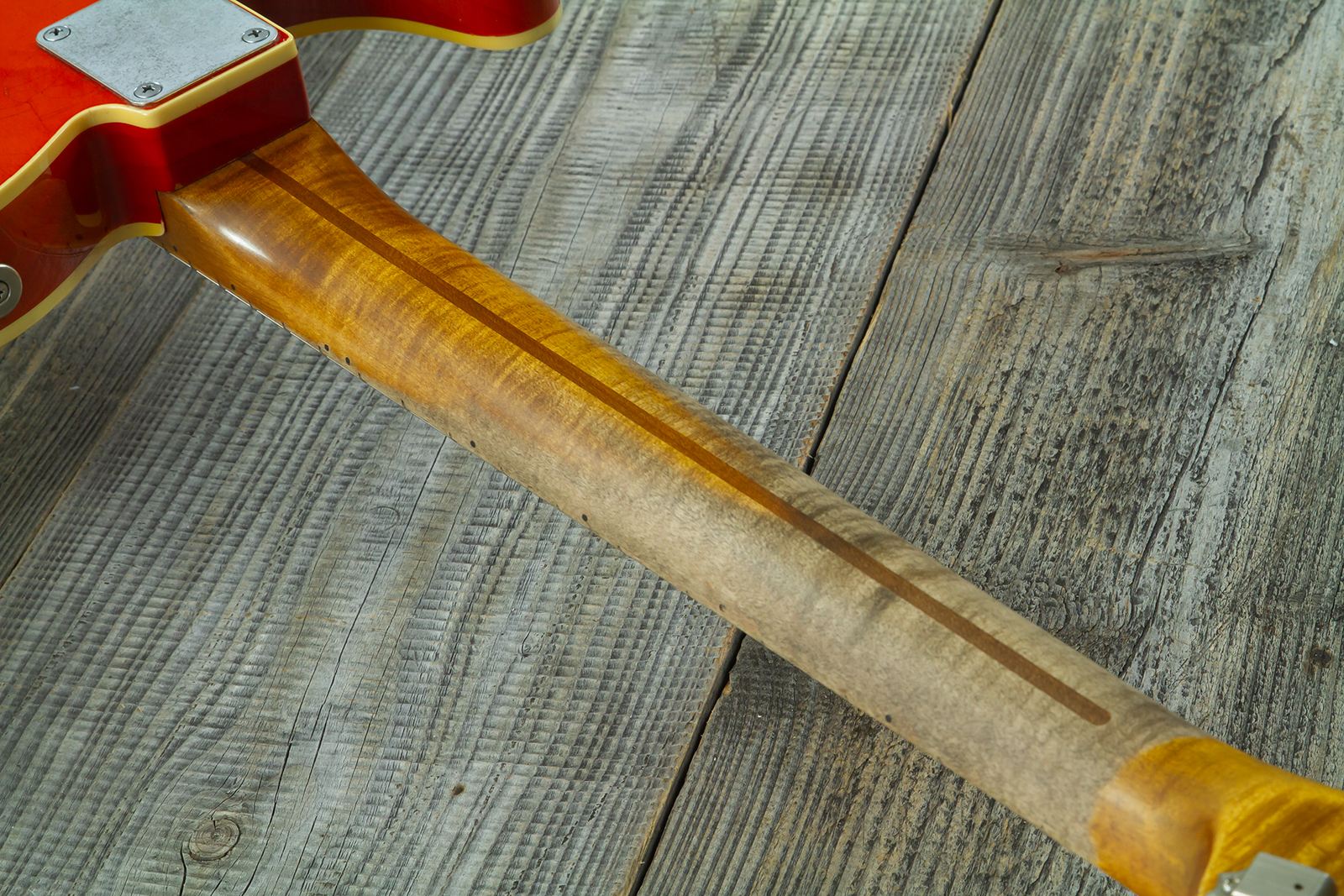 Haar Guitars Trad T Custom 2s P90 Lindy Fralin Mn Ht #43488 - Orange See Through - Guitare Électrique Forme Tel - Variation 13