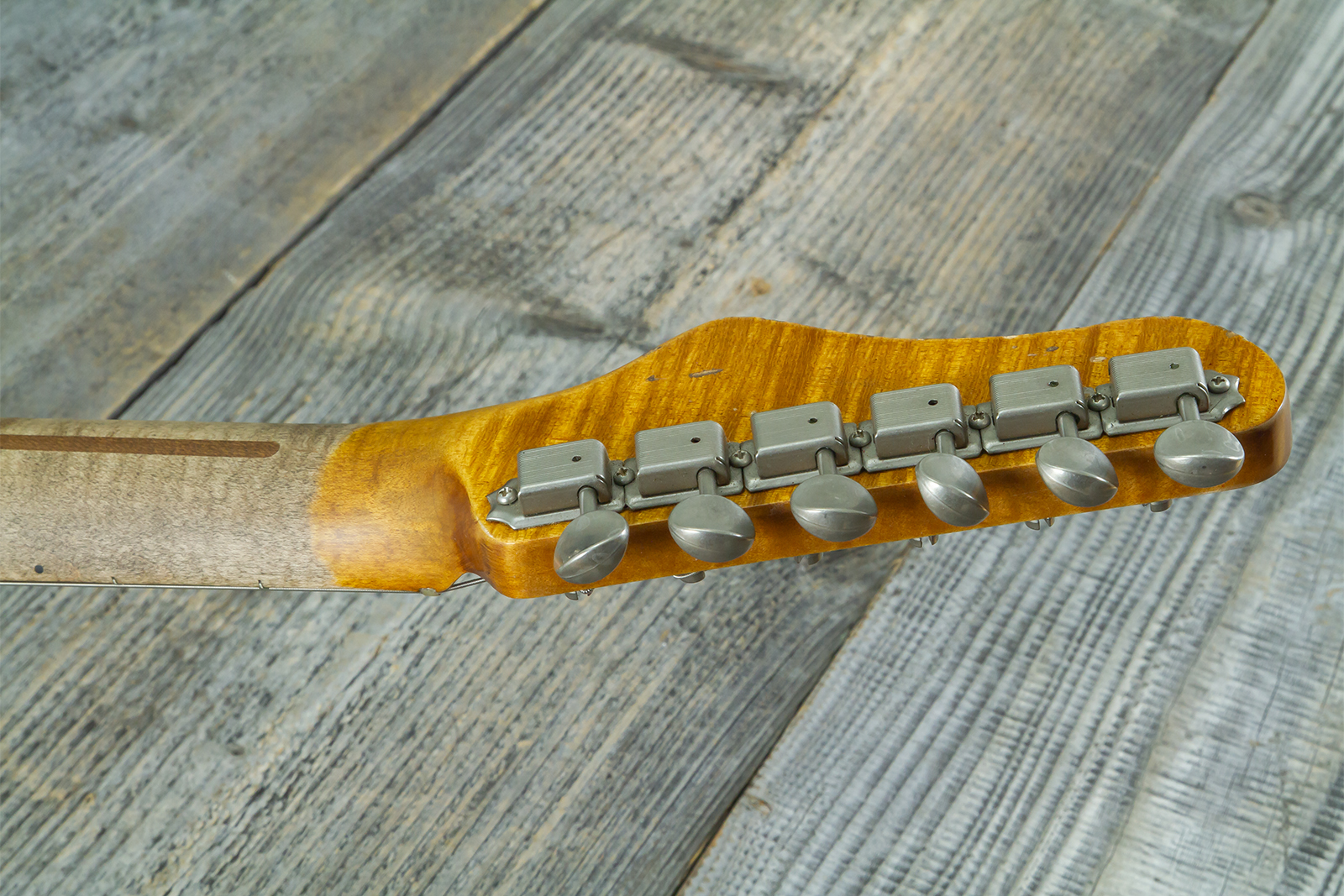 Haar Guitars Trad T Custom 2s P90 Lindy Fralin Mn Ht #43488 - Orange See Through - Guitare Électrique Forme Tel - Variation 14