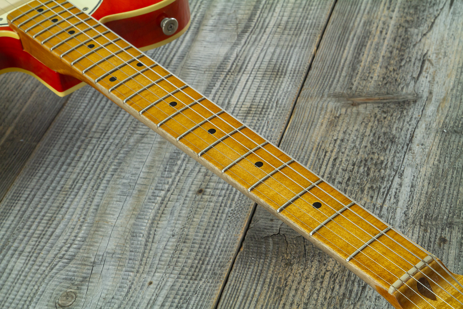 Haar Guitars Trad T Custom 2s P90 Lindy Fralin Mn Ht #43488 - Orange See Through - Guitare Électrique Forme Tel - Variation 8