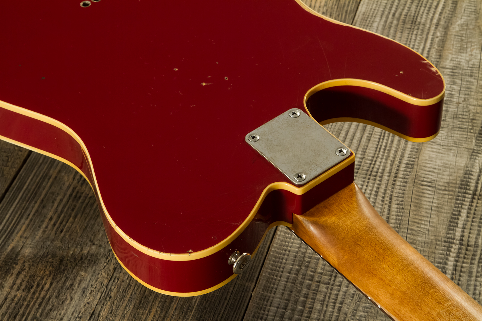 Haar Guitars Trad T Custom Sh Lindy Fralin Ht Rw #42271 - Aged Burgundy - Guitare Électrique Forme Tel - Variation 9