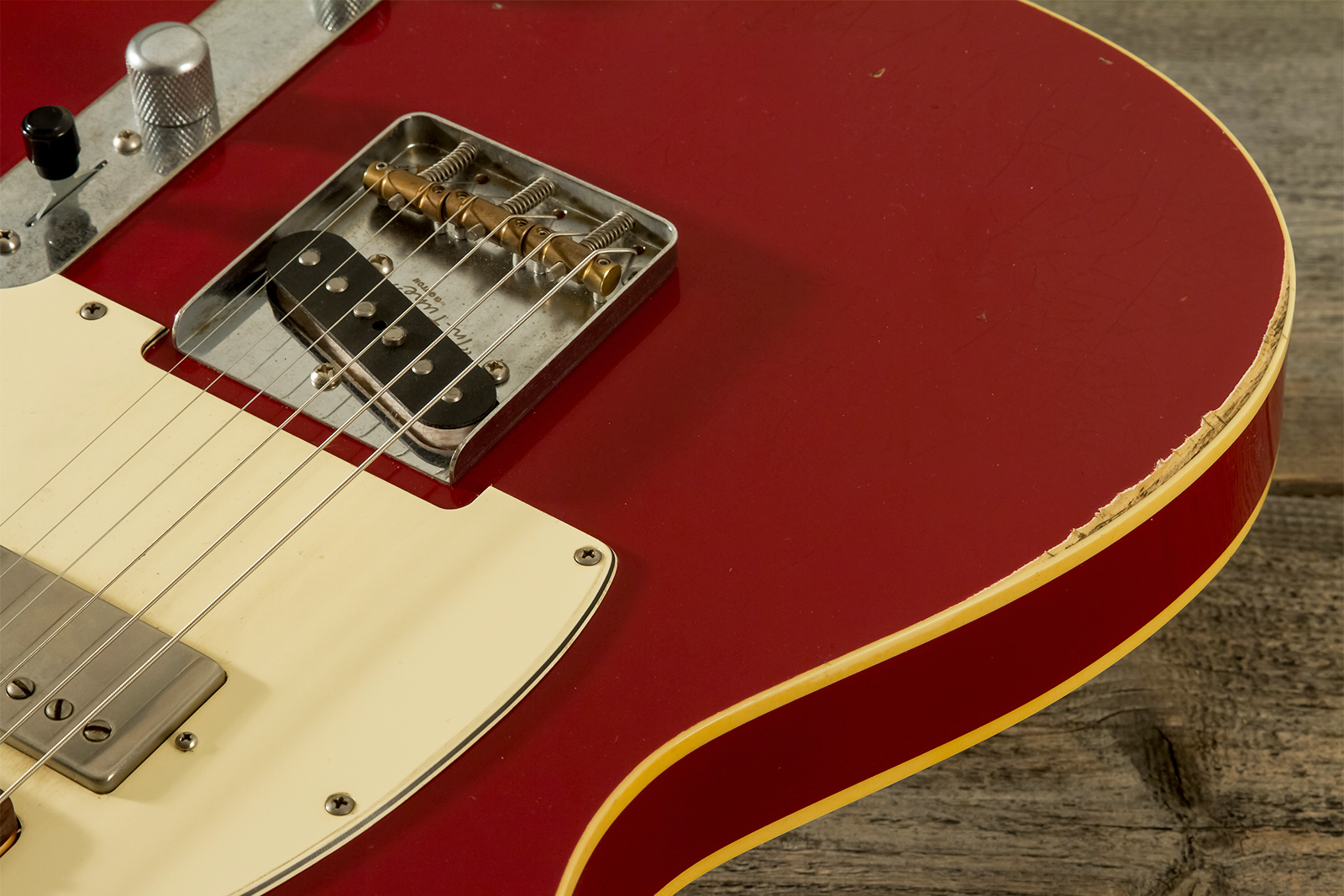 Haar Guitars Trad T Custom Sh Lindy Fralin Ht Rw #42271 - Aged Burgundy - Guitare Électrique Forme Tel - Variation 3
