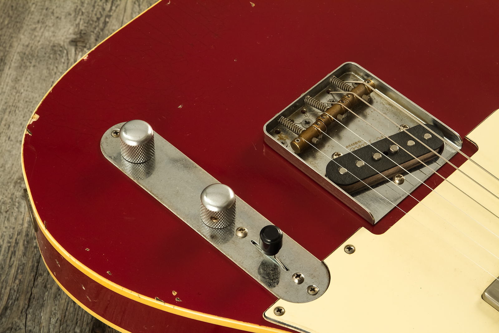 Haar Guitars Trad T Custom Sh Lindy Fralin Ht Rw #42271 - Aged Burgundy - Guitare Électrique Forme Tel - Variation 4