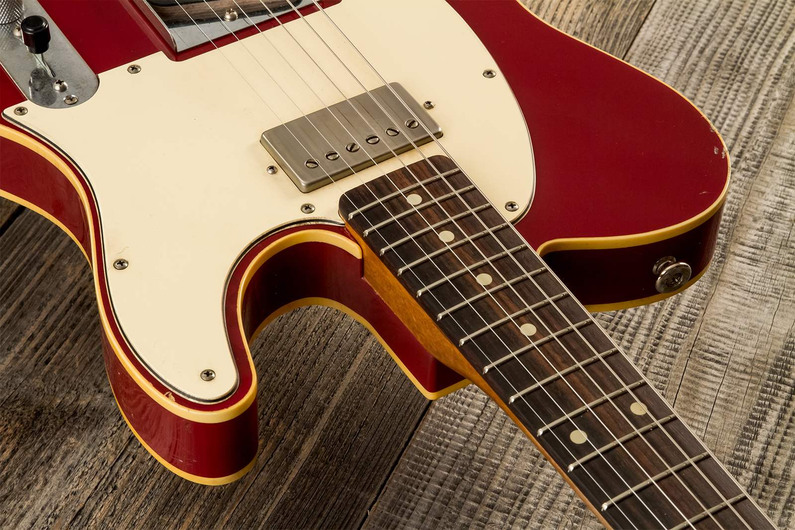 Haar Guitars Trad T Custom Sh Lindy Fralin Ht Rw #42271 - Aged Burgundy - Guitare Électrique Forme Tel - Variation 5