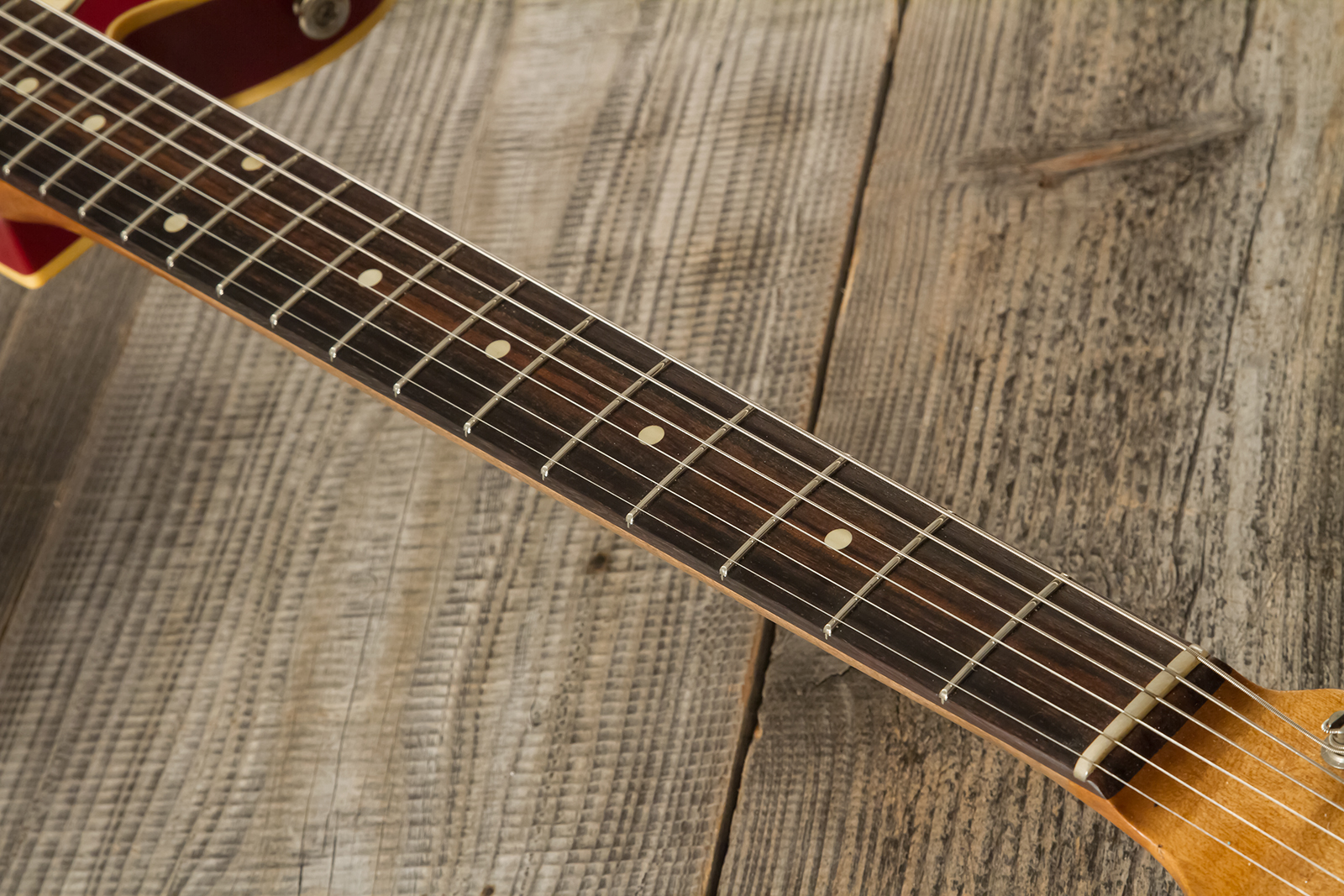 Haar Guitars Trad T Custom Sh Lindy Fralin Ht Rw #42271 - Aged Burgundy - Guitare Électrique Forme Tel - Variation 6