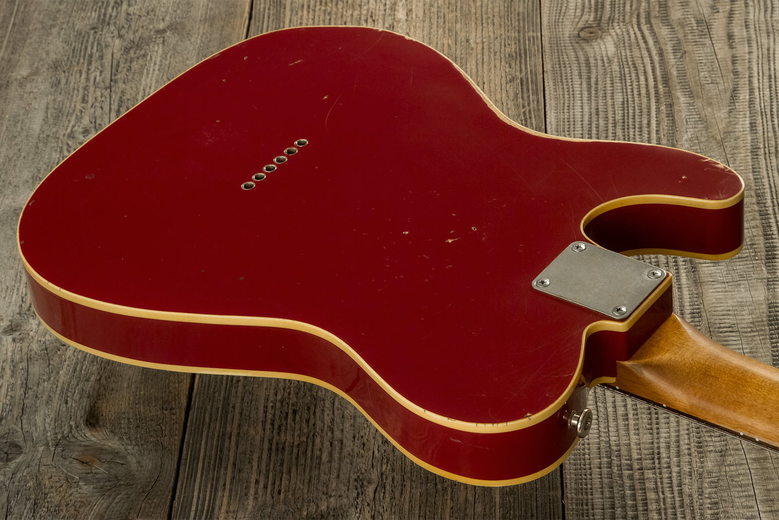 Haar Guitars Trad T Custom Sh Lindy Fralin Ht Rw #42271 - Aged Burgundy - Guitare Électrique Forme Tel - Variation 7