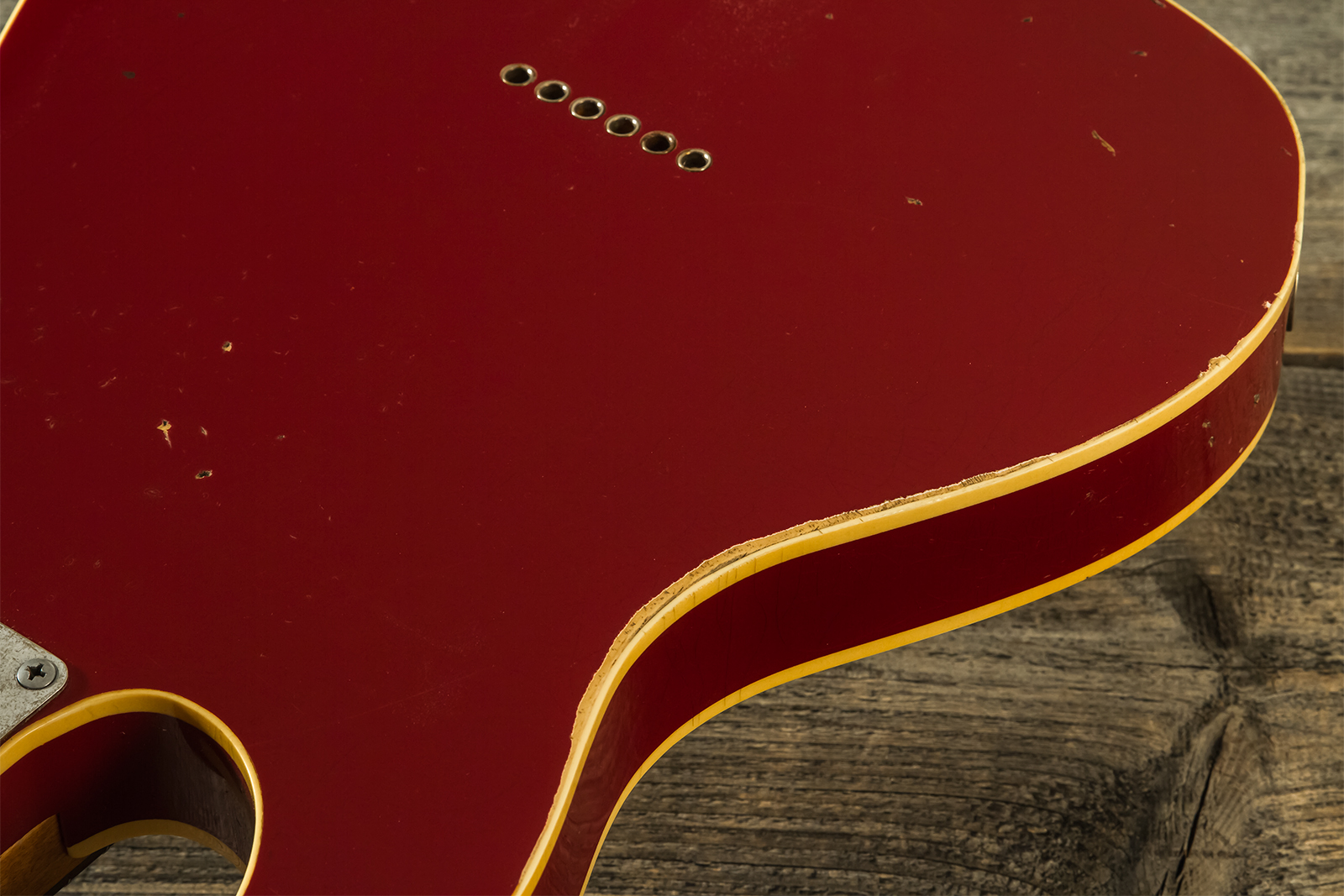 Haar Guitars Trad T Custom Sh Lindy Fralin Ht Rw #42271 - Aged Burgundy - Guitare Électrique Forme Tel - Variation 8