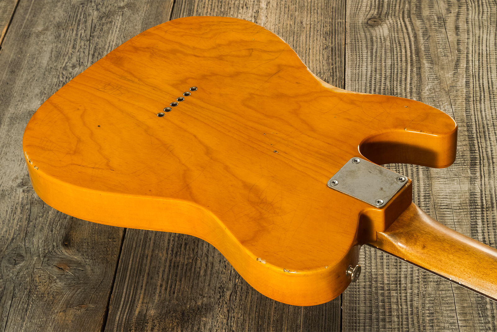 Haar Guitars Trad T Thinline 2s Lindy Fralin Ht Rw #42269 - Aged Orange Antique - Guitare Électrique Forme Tel - Variation 8