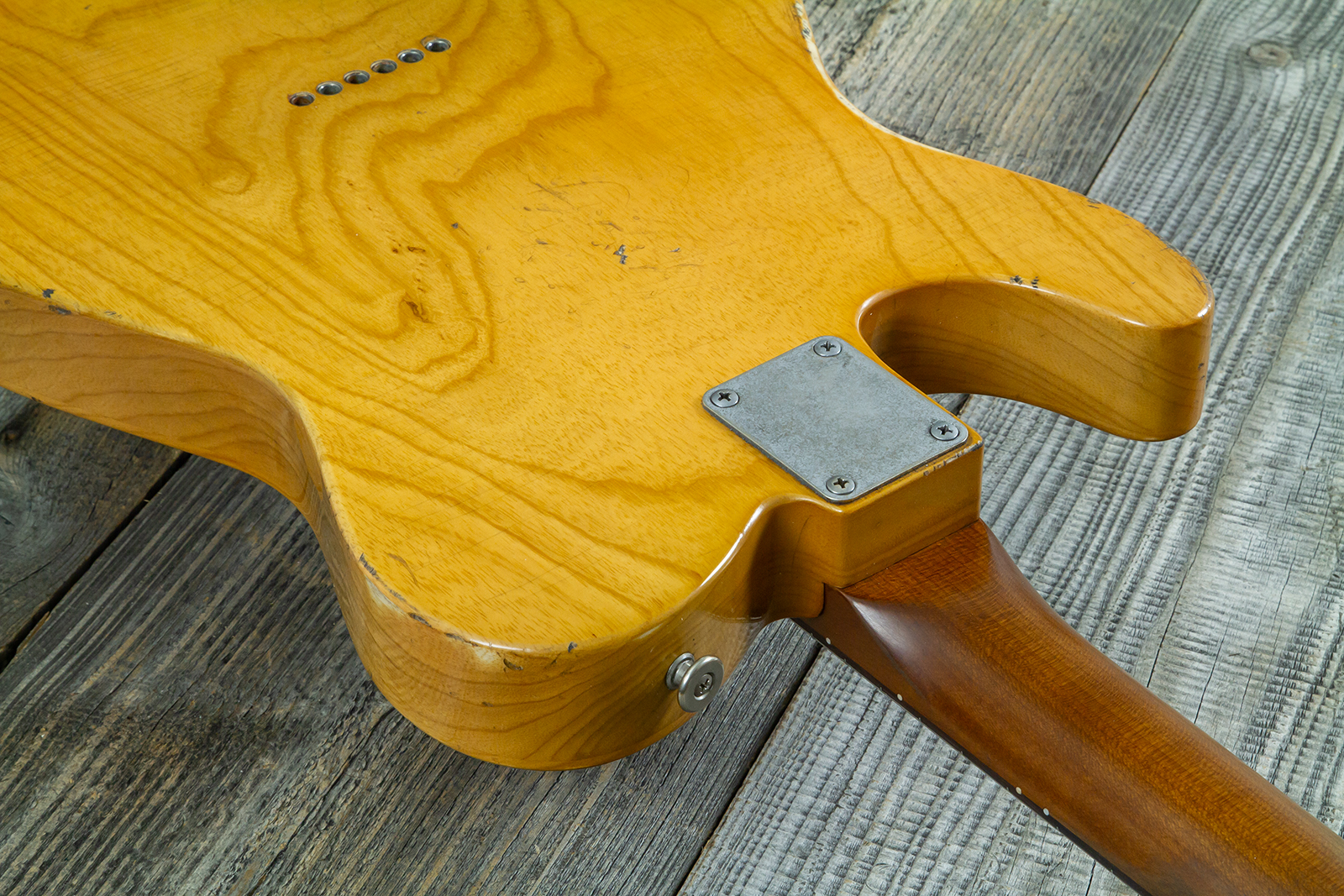 Haar Guitars Trad T Thinline 2s Lindy Fralin Rw #43483 - Aged Antique Natural - Guitare Électrique Forme Tel - Variation 8