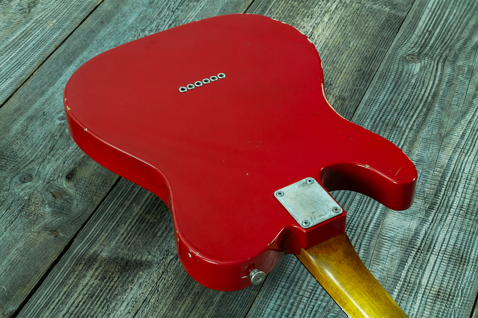 Haar Guitars Trad T Thinline 2s Lindy Fralin Rw #43661 - Aged Old Red - Guitare Électrique Forme Tel - Variation 9
