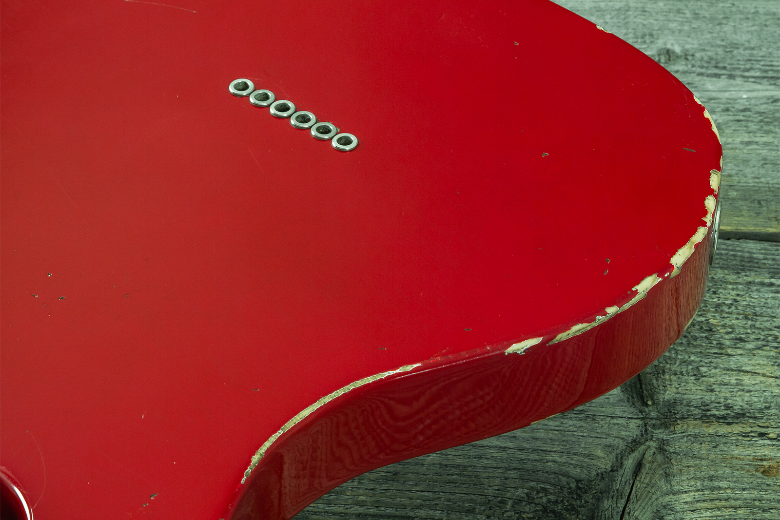 Haar Guitars Trad T Thinline 2s Lindy Fralin Rw #43661 - Aged Old Red - Guitare Électrique Forme Tel - Variation 10