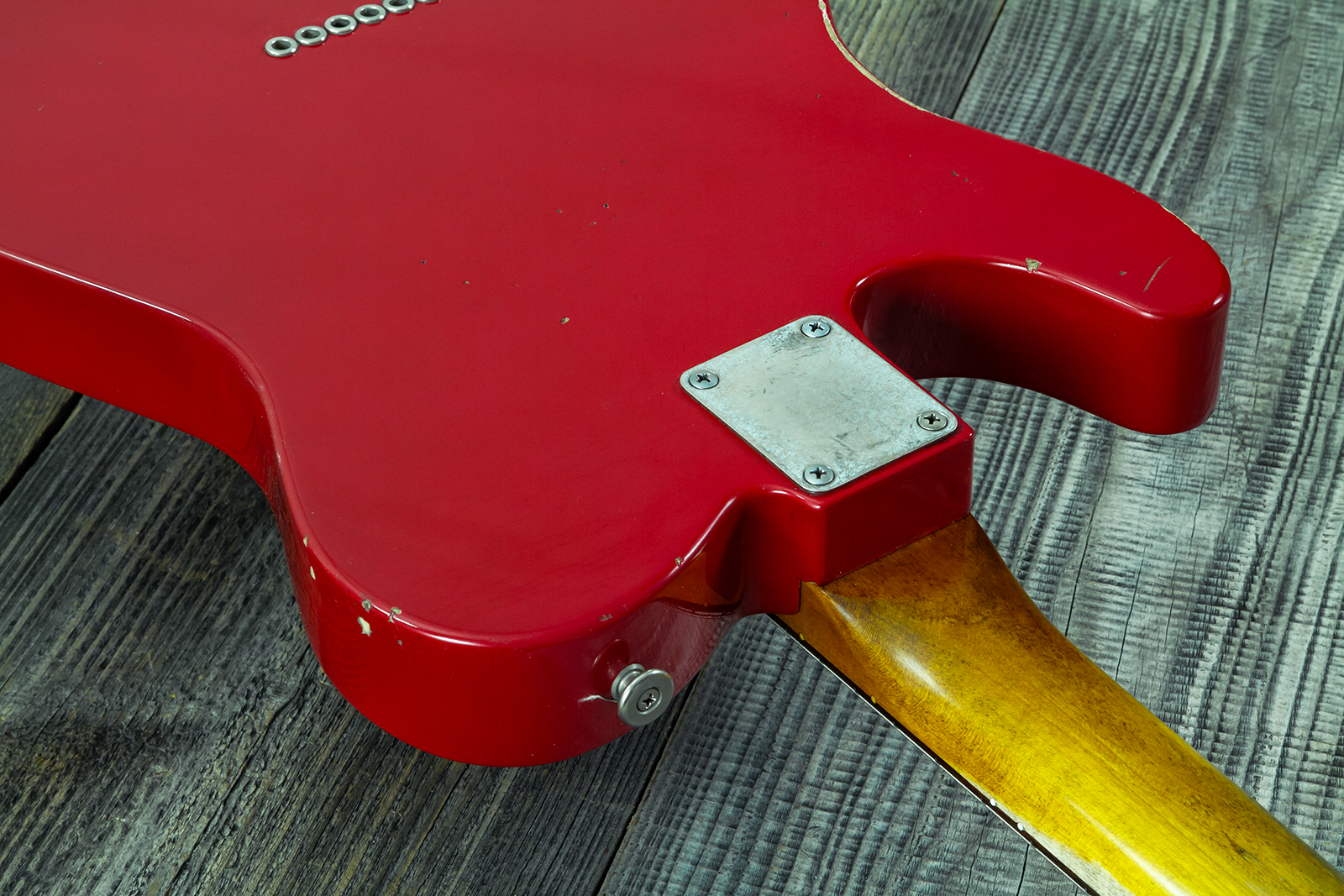 Haar Guitars Trad T Thinline 2s Lindy Fralin Rw #43661 - Aged Old Red - Guitare Électrique Forme Tel - Variation 11