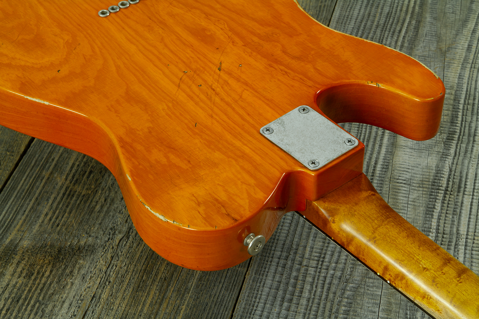 Haar Guitars Trad T Thinline 2s Lindy Fralin Rw #43673 - Aged Orange See Through - Guitare Électrique Forme Tel - Variation 11