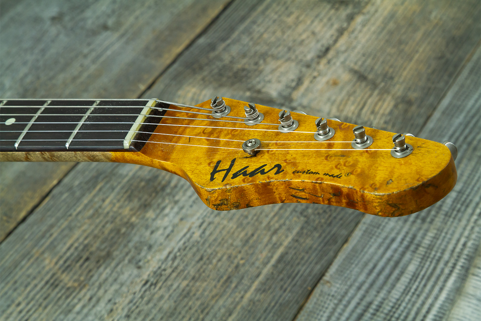 Haar Guitars Trad T Thinline 2s Lindy Fralin Rw #43673 - Aged Orange See Through - Guitare Électrique Forme Tel - Variation 7