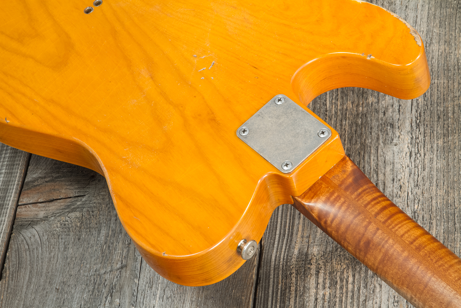 Haar Guitars Trad T Thinline Sh Tv Jones / Lindy Fralin Ht Mn #42270 - Aged Orange Antique - Guitare Électrique Forme Tel - Variation 9