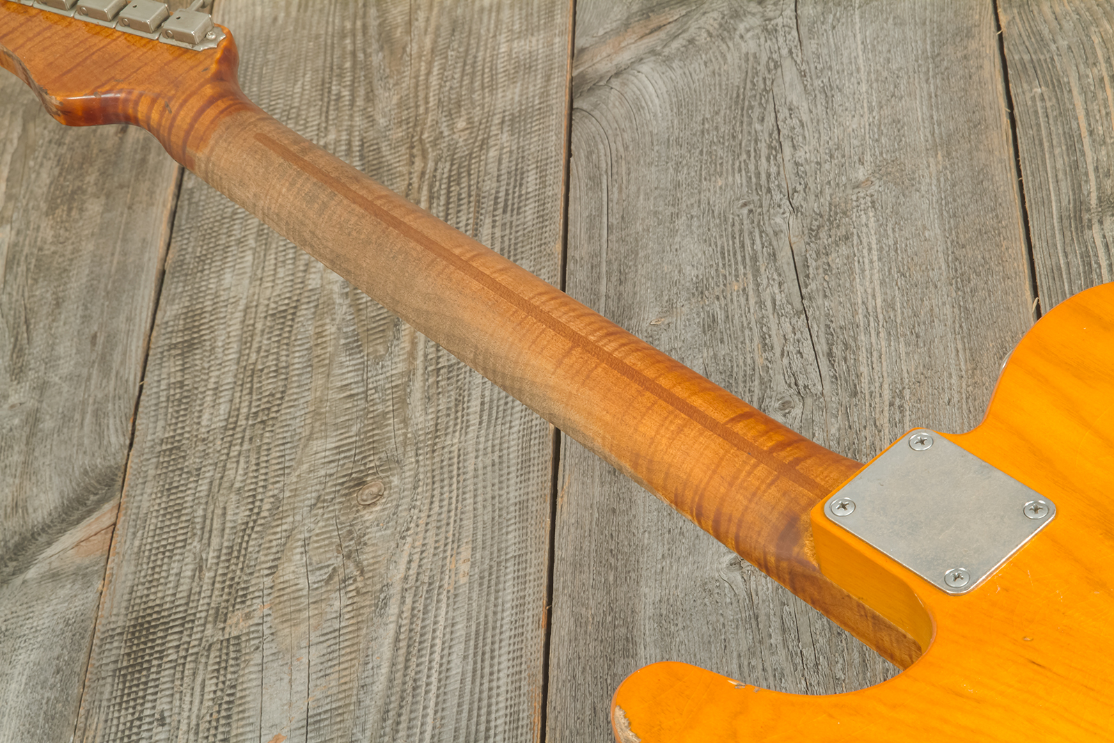 Haar Guitars Trad T Thinline Sh Tv Jones / Lindy Fralin Ht Mn #42270 - Aged Orange Antique - Guitare Électrique Forme Tel - Variation 10