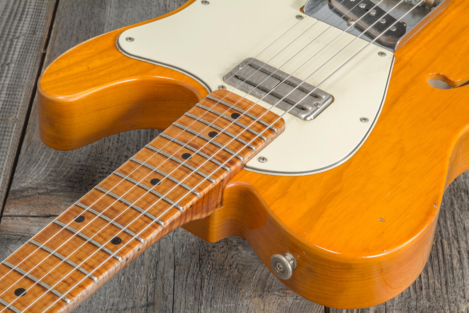 Haar Guitars Trad T Thinline Sh Tv Jones / Lindy Fralin Ht Mn #42270 - Aged Orange Antique - Guitare Électrique Forme Tel - Variation 4