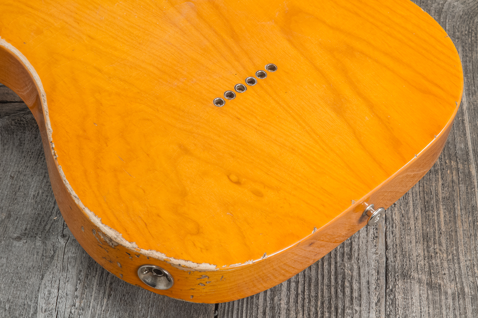 Haar Guitars Trad T Thinline Sh Tv Jones / Lindy Fralin Ht Mn #42270 - Aged Orange Antique - Guitare Électrique Forme Tel - Variation 8