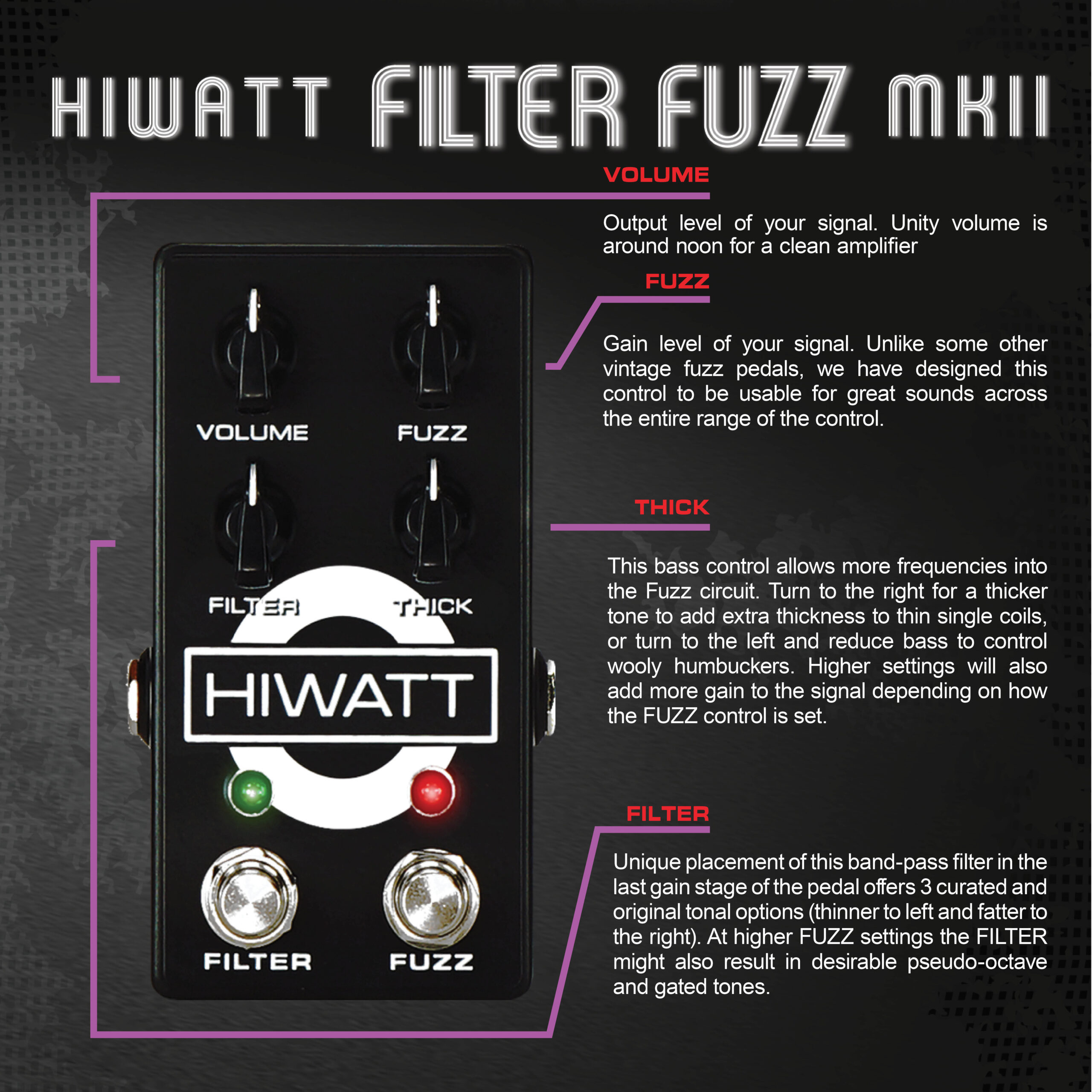 Hiwatt Filter Fuzz Mkii - PÉdale Overdrive / Distortion / Fuzz - Variation 2