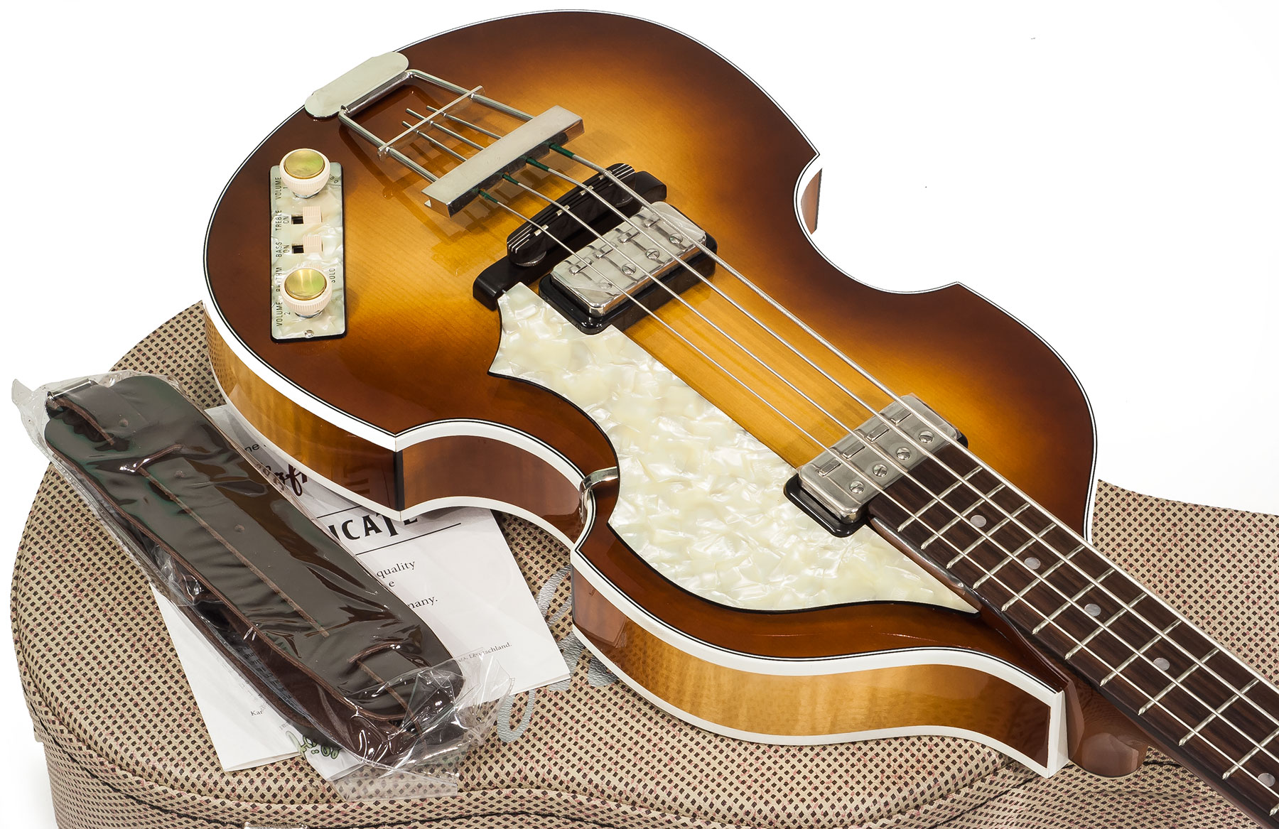 Hofner Violin Bass Mersey H500/1-62-0 - Vintage Sunburst - Basse Électrique 1/2 Caisse - Variation 1