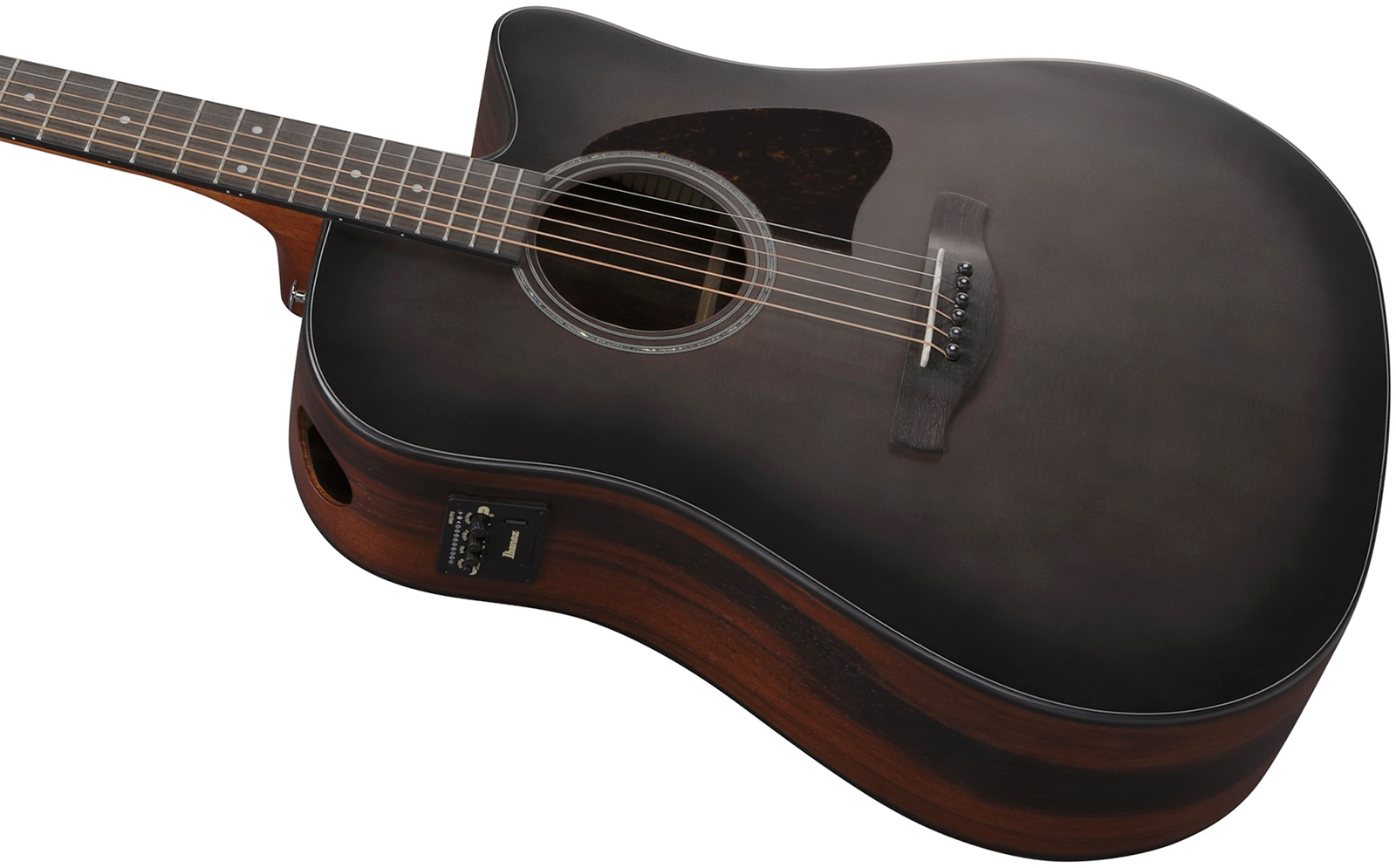 Ibanez Aad70ce Tbn Advanced Dreadnought Cw Epicea Ebene Pur - Transparent Charcoal Burst - Guitare Folk - Variation 2