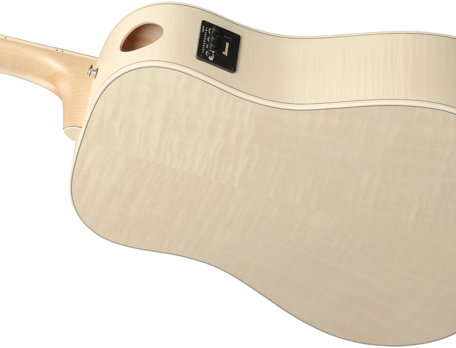 Ibanez Aad77m1e Oaw Advanced Dreadnought Cw Epicea Erable Mn - Open Pore Antique White - Guitare Folk - Variation 5