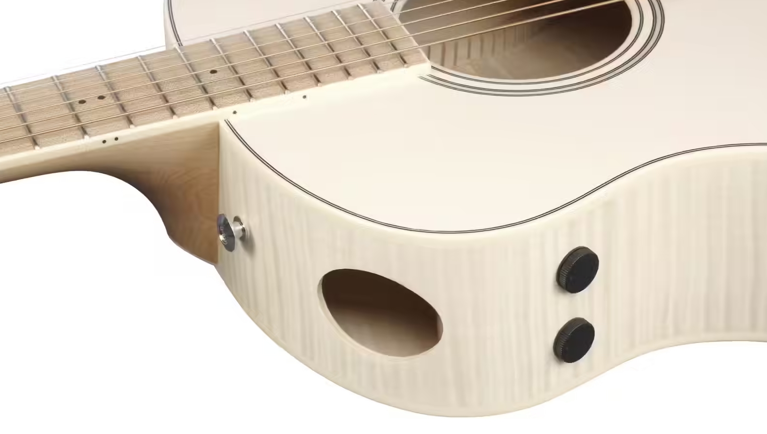 Ibanez Aam370e Oaw Advanced Auditorium Epicea Erable Mn - Open Pore Antique White - Guitare Folk - Variation 3