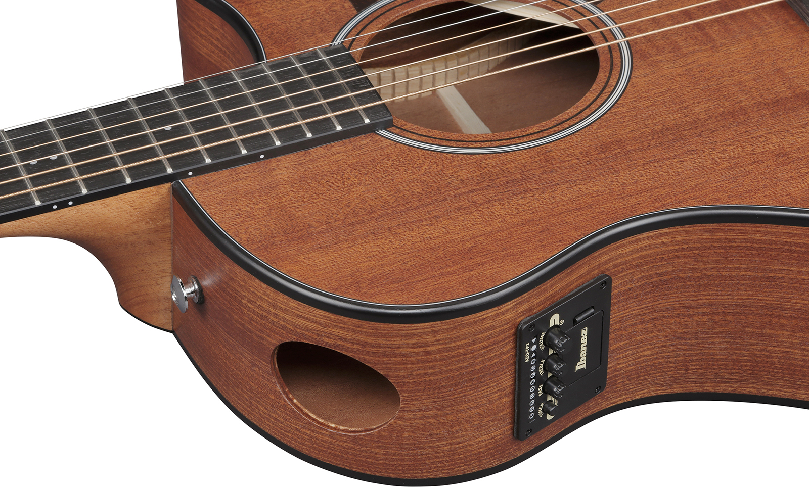 Ibanez Aam54ce Opn Auditorium Cw Tout Sapele Pur - Open Pore Natural - Guitare Folk - Variation 4