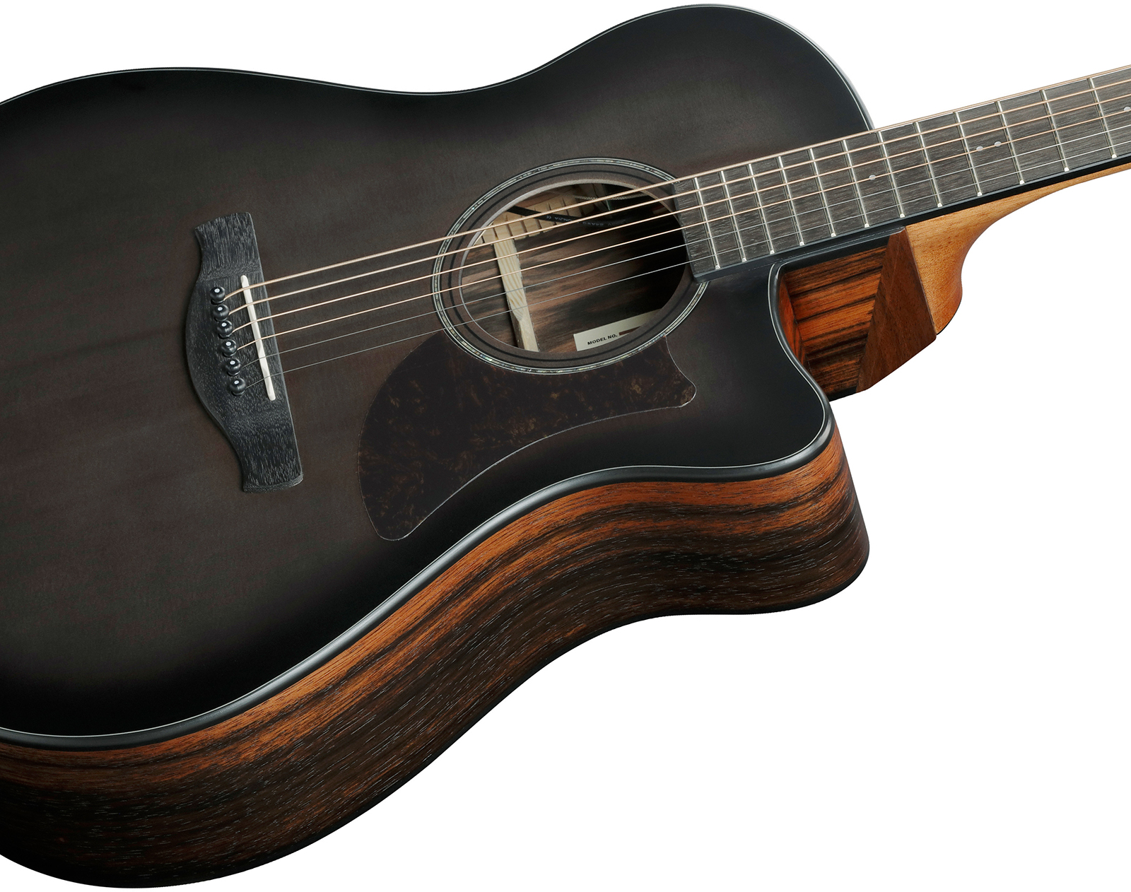 Ibanez Aam70ce Tbn Advanced Auditorium Cw Epicea Ebene Pur - Transparent Charcoal Burst - Guitare Folk - Variation 3