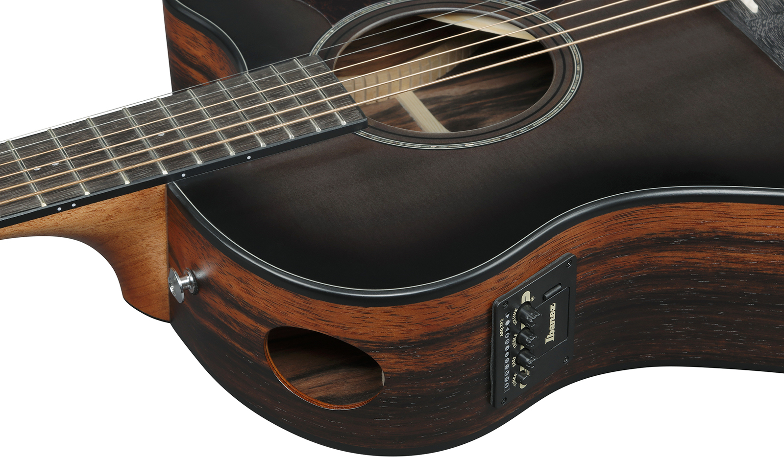 Ibanez Aam70ce Tbn Advanced Auditorium Cw Epicea Ebene Pur - Transparent Charcoal Burst - Guitare Folk - Variation 4