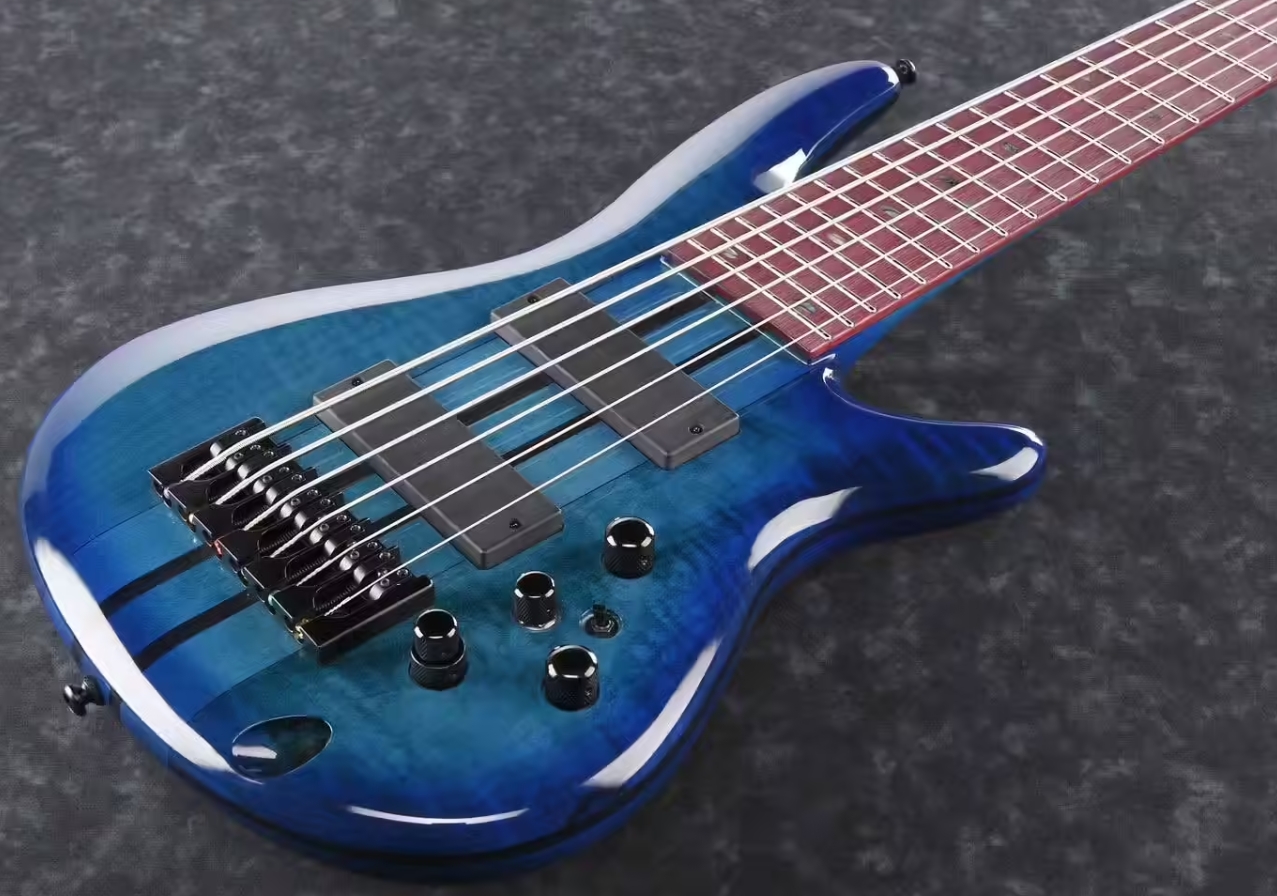 Ibanez Adam Nitti Anb306 Signature 6c Active Bartolini Pur - Transparent Blue - Basse Électrique Solid Body - Variation 2