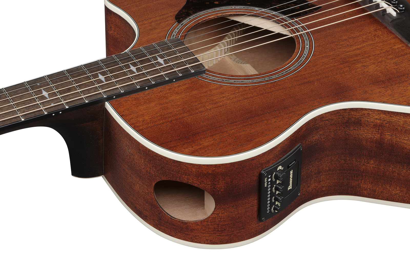 Ibanez Ae140 Opn Concert Thinline Cw Tout  Okoume Lau - Open Pore Natural - Guitare Folk - Variation 2