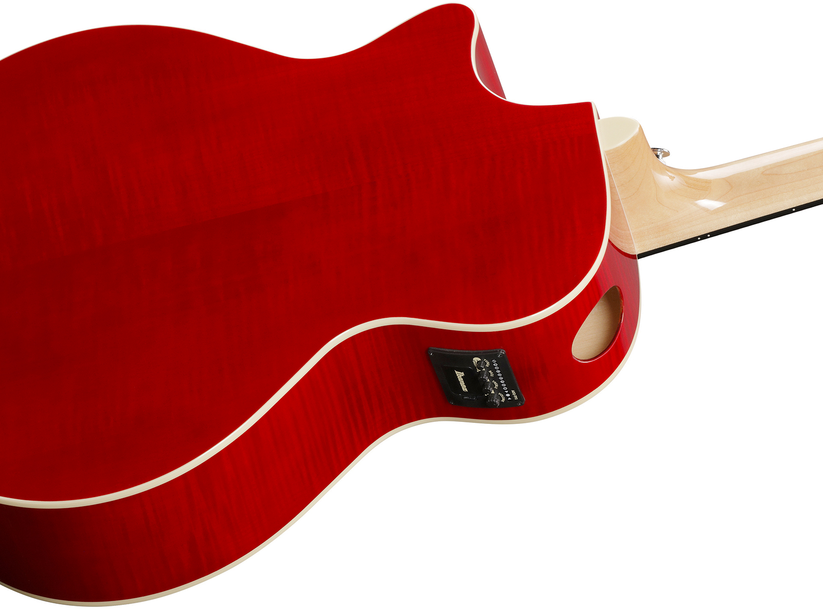 Ibanez Ae170 Ntr Concert Thinline Cw Epicea Erable Ova - Natural Top, Transparent Red Back - Guitare Folk - Variation 5