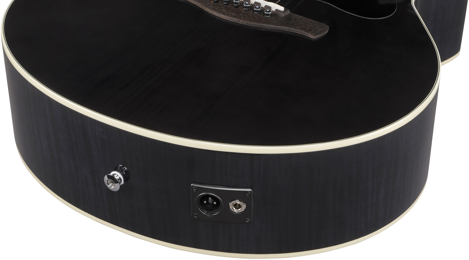 Ibanez Ae170 Tbk Concert Thinline Cw Epicea Erable Ova - Transparent Black - Guitare Folk - Variation 4