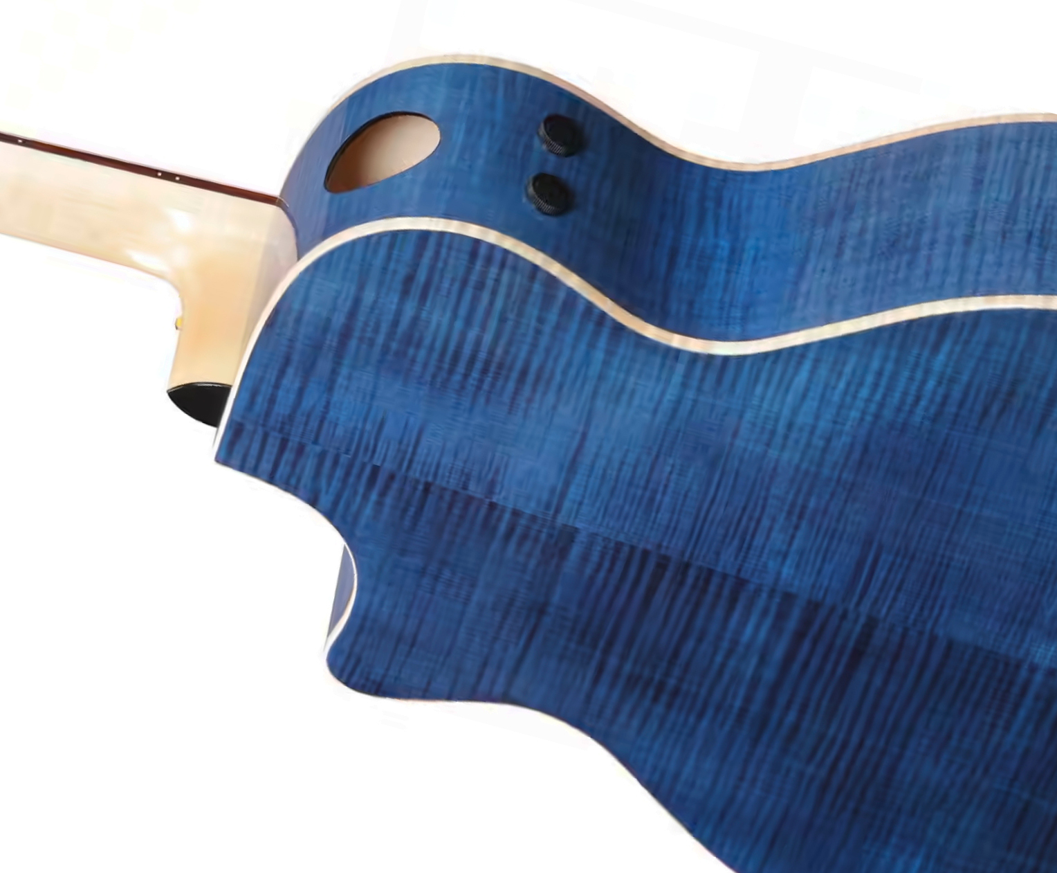 Ibanez Ae390 Nta Concert Thinline Cw Epicea Erable Rw - Natural Top / Aqua Blue Back - Guitare Folk - Variation 2