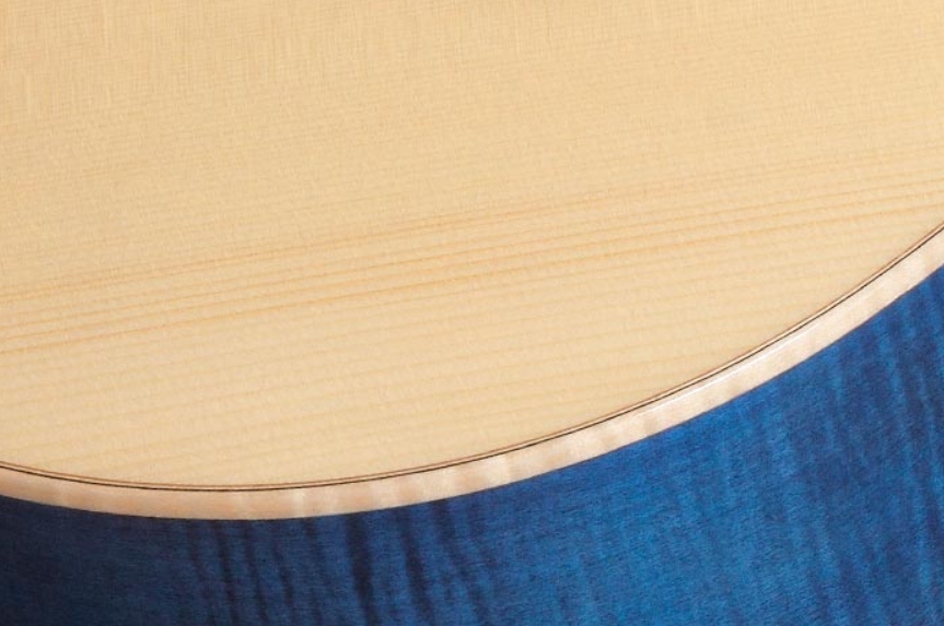 Ibanez Ae390 Nta Concert Thinline Cw Epicea Erable Rw - Natural Top / Aqua Blue Back - Guitare Folk - Variation 3